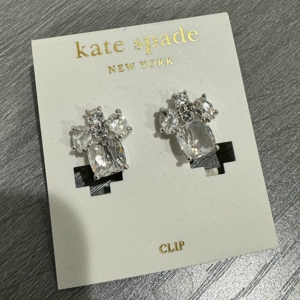 Kate Spade 'Make Me Blush' Clip Stud Crystal Cluster Earrings